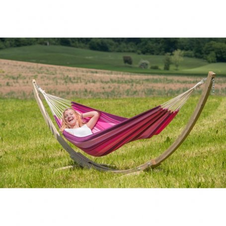 Yhden hengen klassinen Candy riippumatto ja puinen laadukas teline. Säänkestävä paketti!