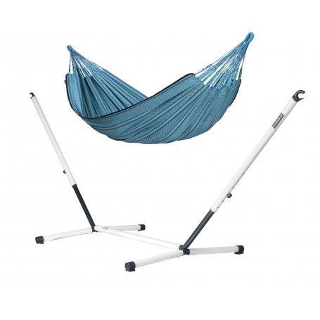 Flora blue Zebra Perheriippumatto ja Nautico Riippumattoteline