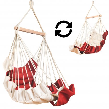 MacaMex riipputuoli SoftChair, punainen/kerma, helppohoitoinen