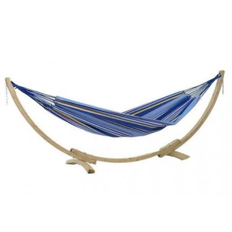 Yhden hengen klassinen Brasilialainen Alegre riippumatto ja puinen laadukas teline. Säänkestävä paketti!