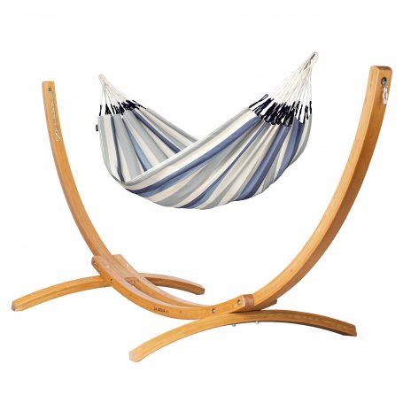 Brisa Sea Salt, kahden hengen riippumatto ja puinen Maera teline